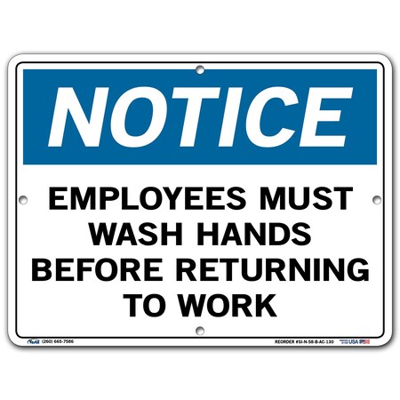 Vestil Sign-Notice-58 12.5X9.5 Alum Comp .130, SI-N-58-B-AC-130 SI-N-58-B-AC-130